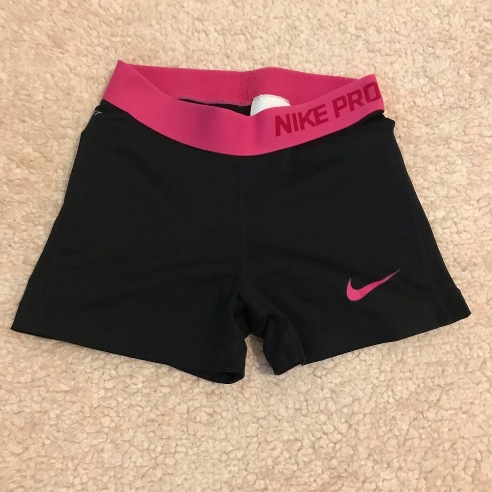 Pink & Black Nike Pro Compression Shorts